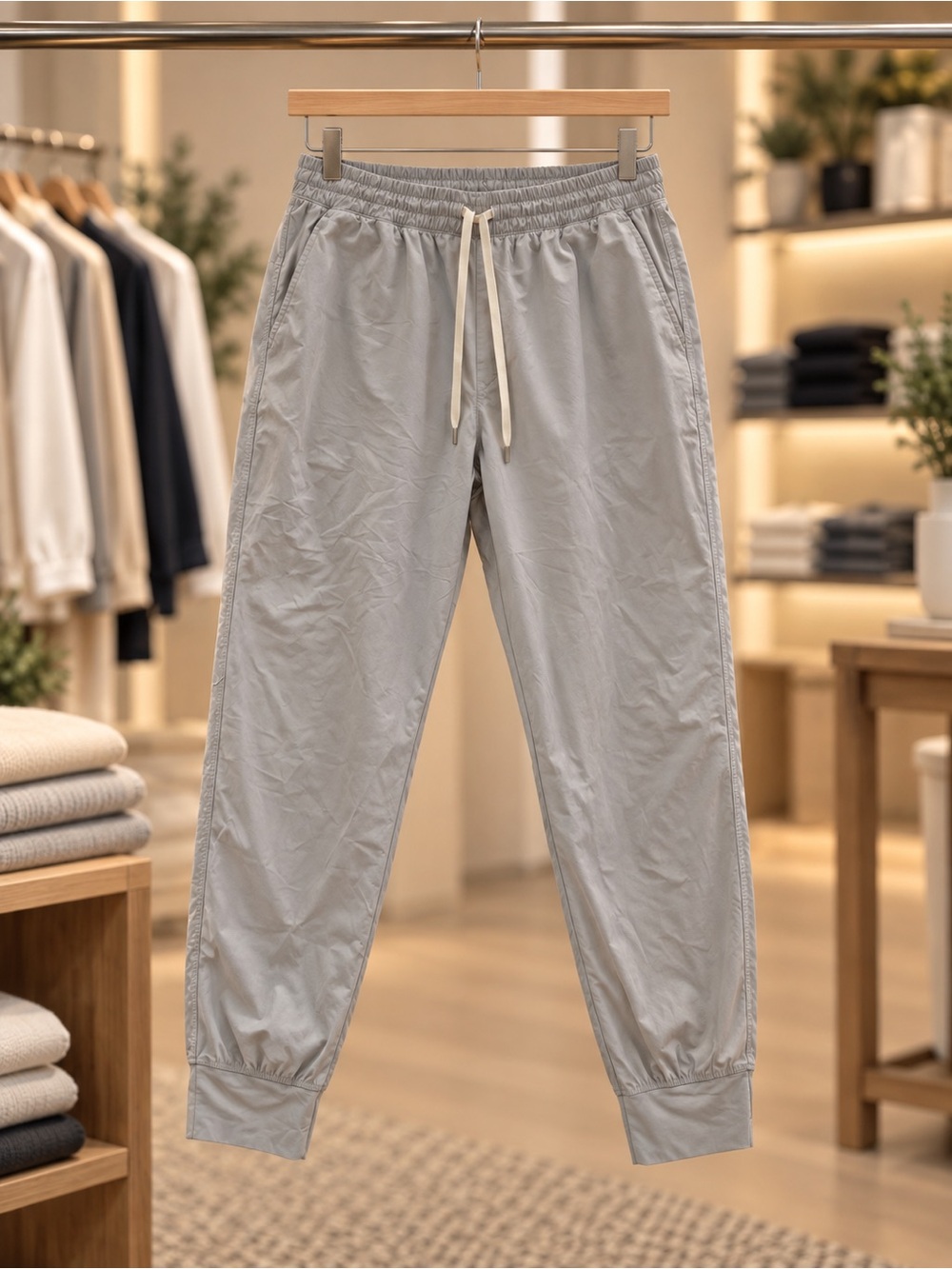 Old Navy Light Gray Women's Drawstring Jogger Pants